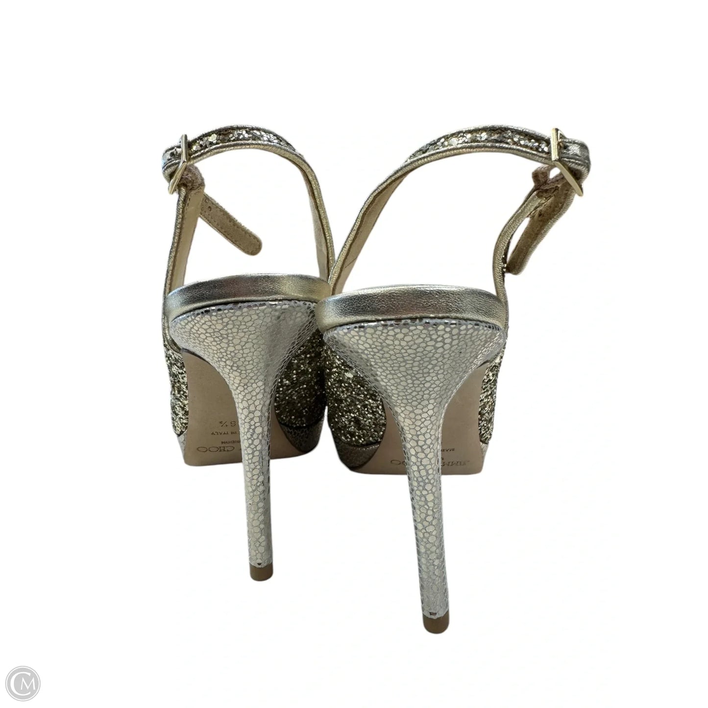 Shoes Luxury Designer By Jimmy Choo In Gold, Size: 6.5