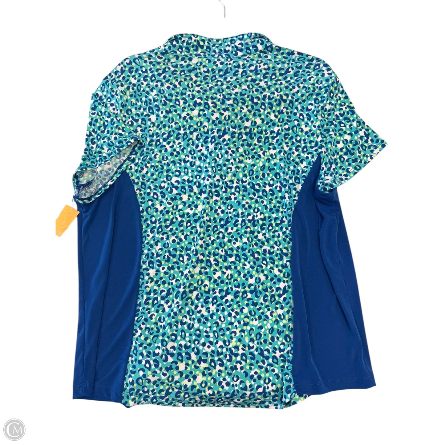 Athletic Top Short Sleeve By Chicos In Blue & Green, Size: Xl