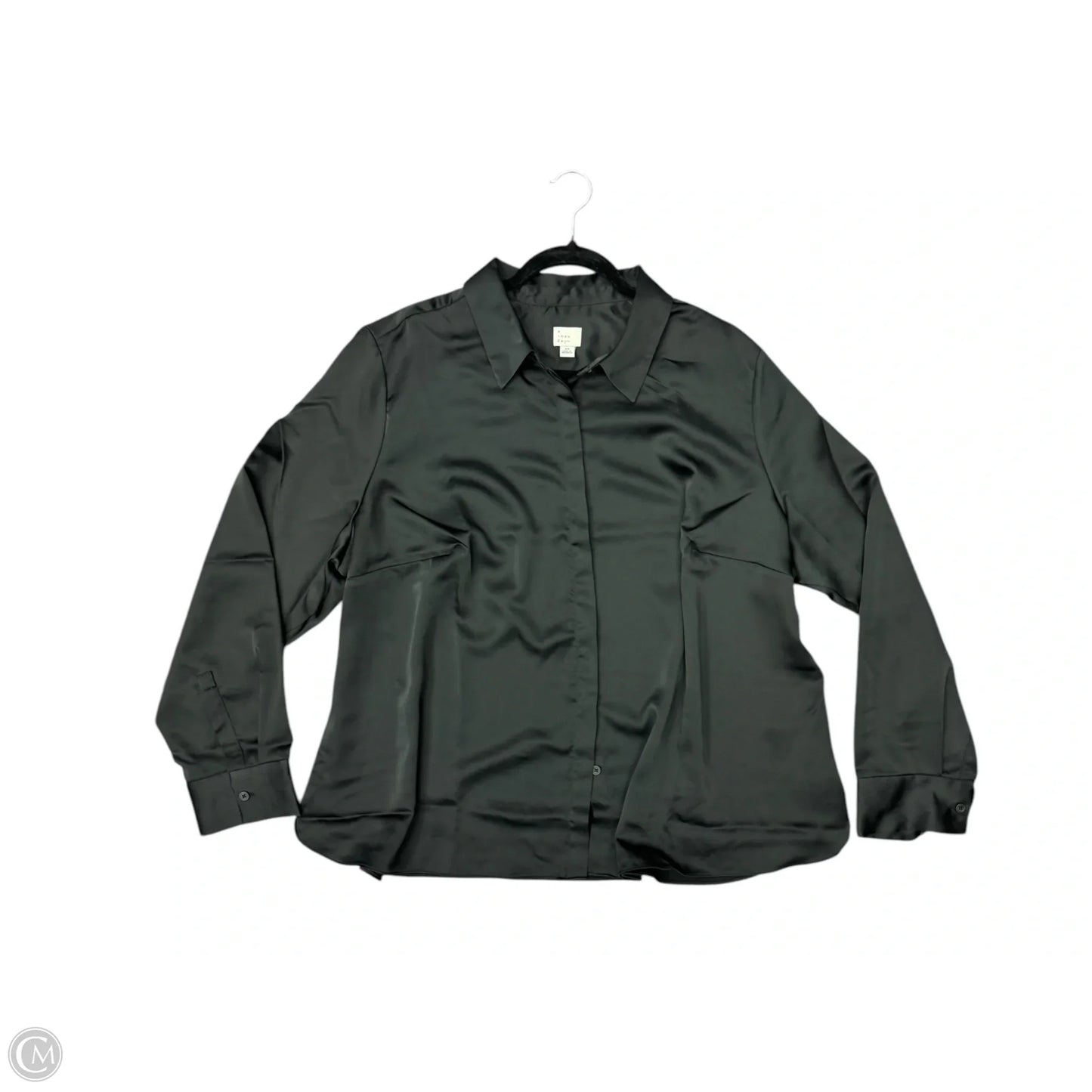 Blouse Long Sleeve By A New Day In Black, Size: 2x