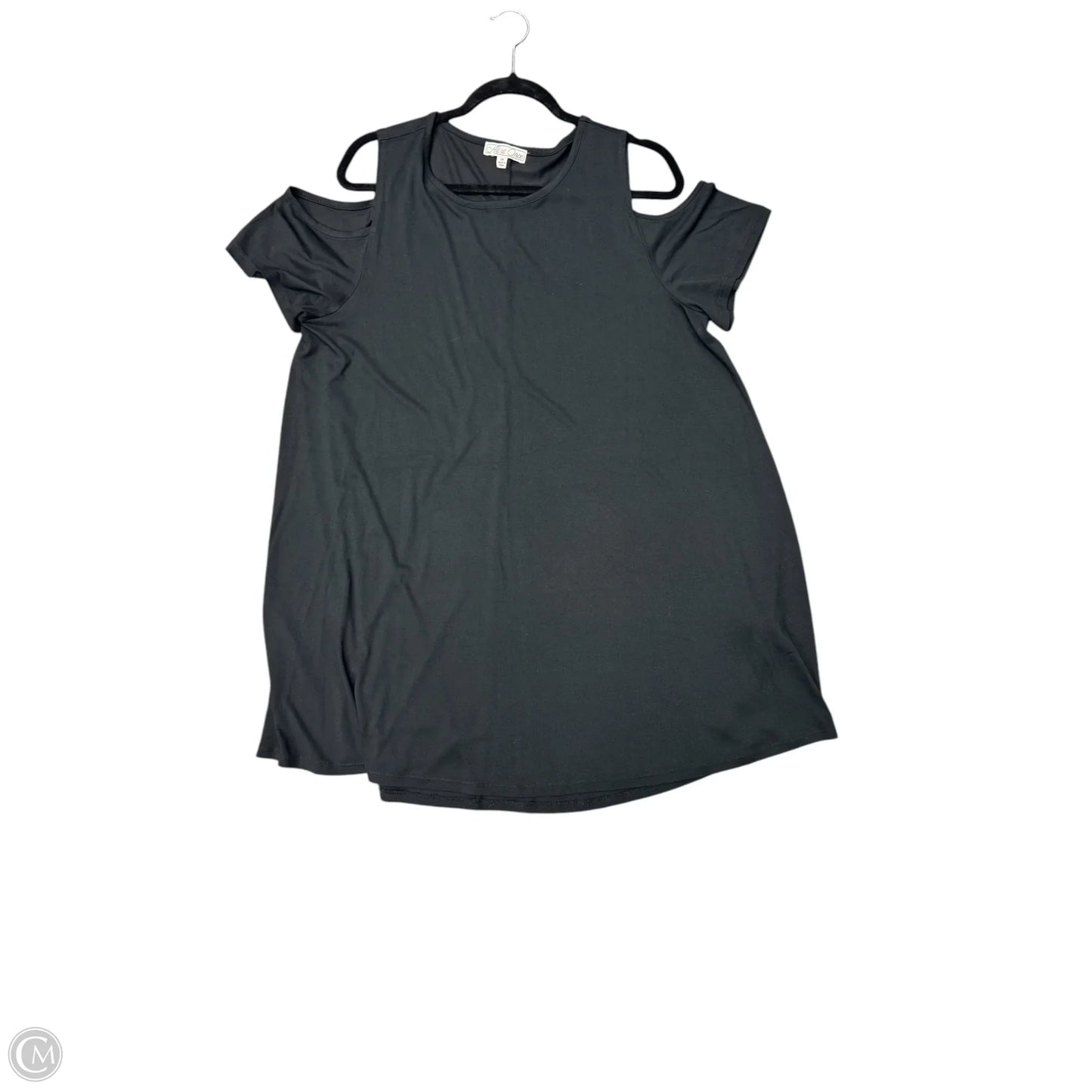 Tunic Short Sleeve By Clothes Mentor In Black, Size: 1x