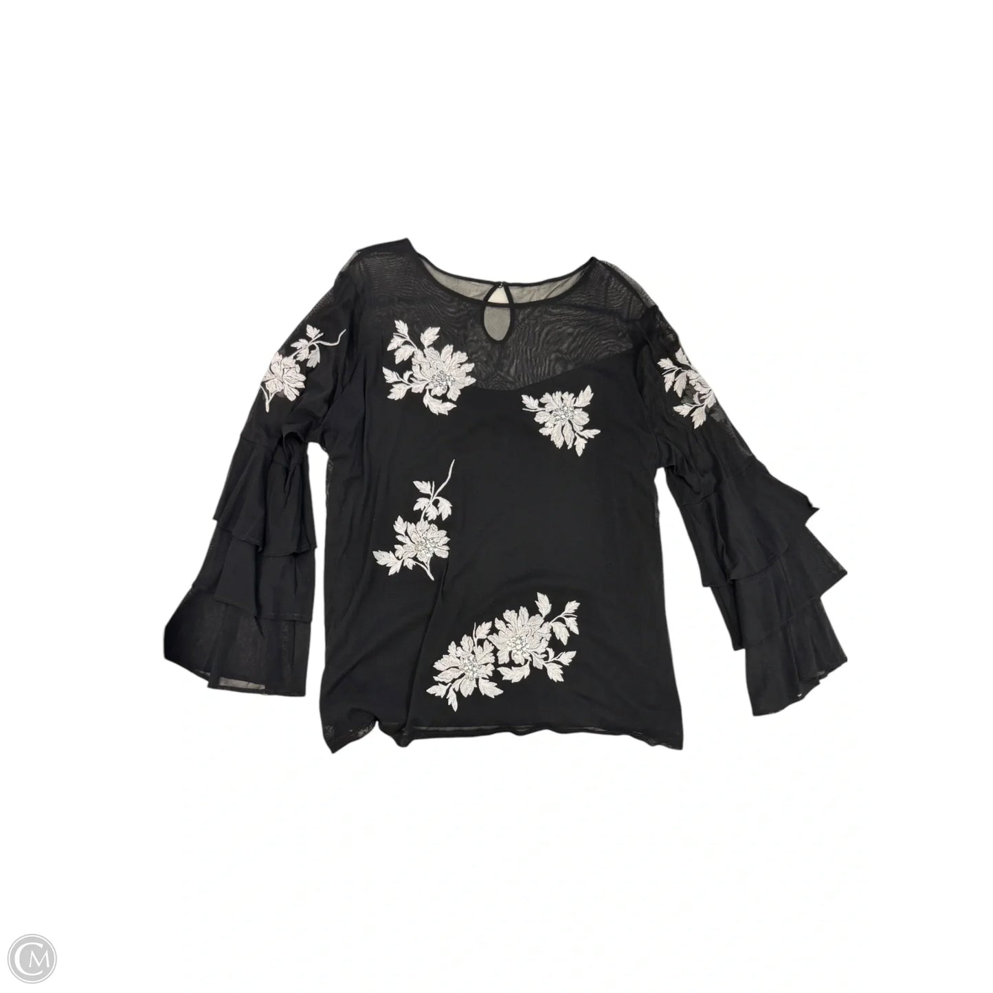Blouse 3/4 Sleeve By Inc In Black, Size: 2x