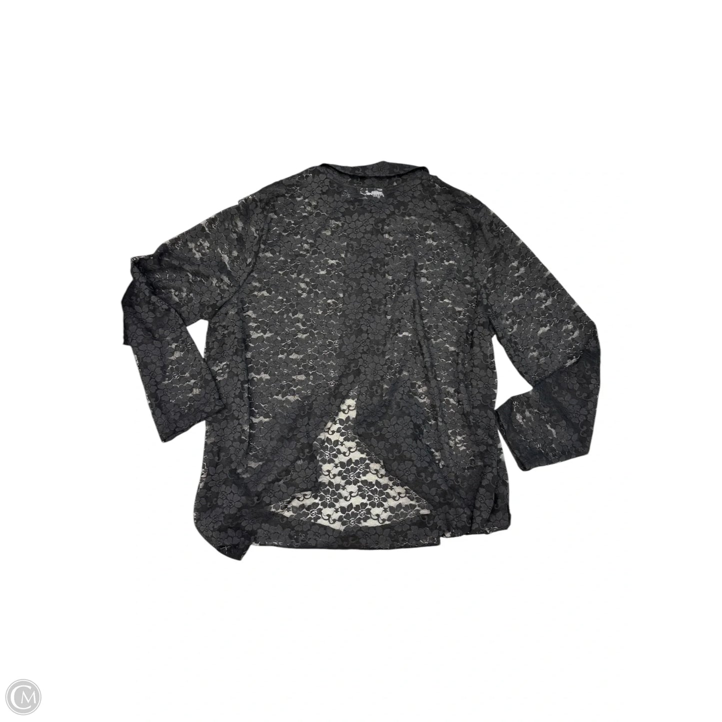 Blouse Long Sleeve By Impressions In Black, Size: 2x