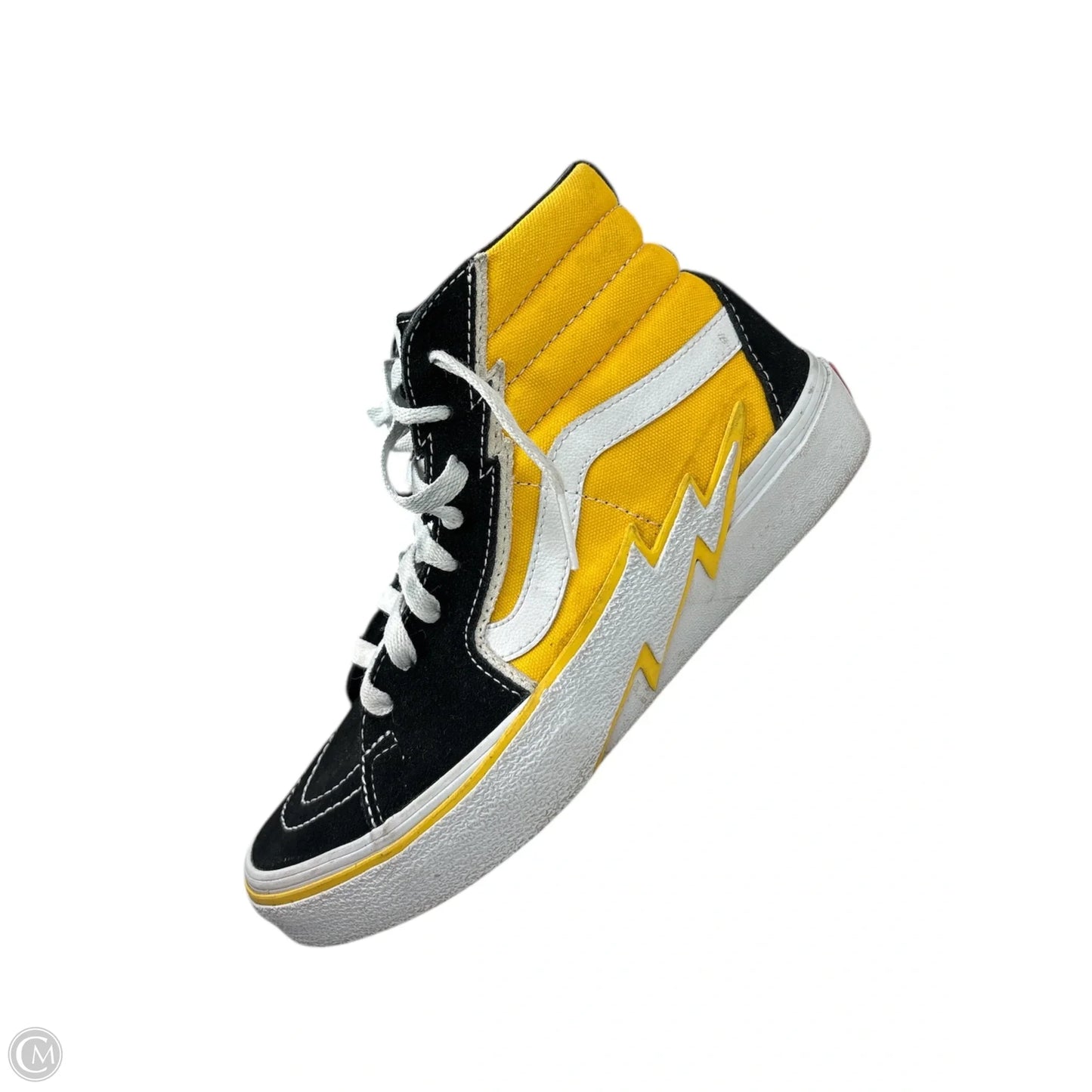 Shoes Sneakers By Vans In Black & Yellow, Size: 8.5