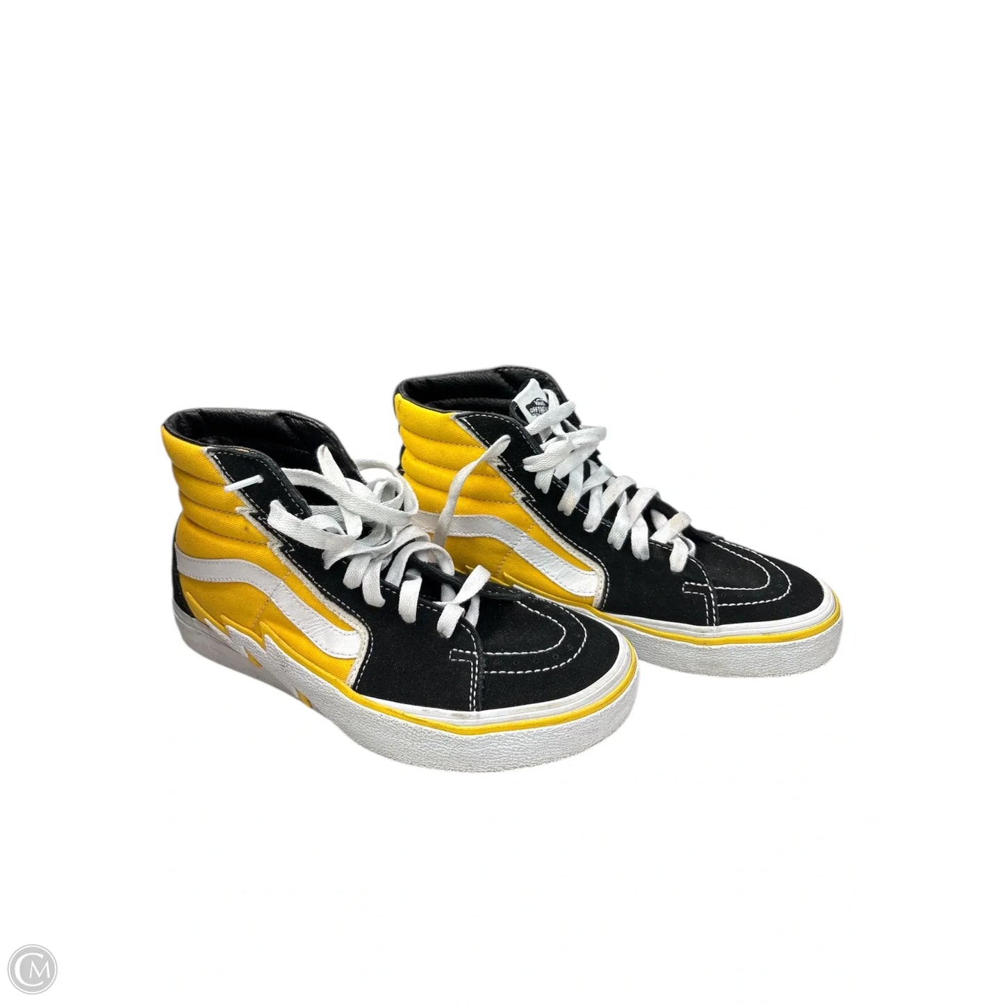 Shoes Sneakers By Vans In Black & Yellow, Size: 8.5