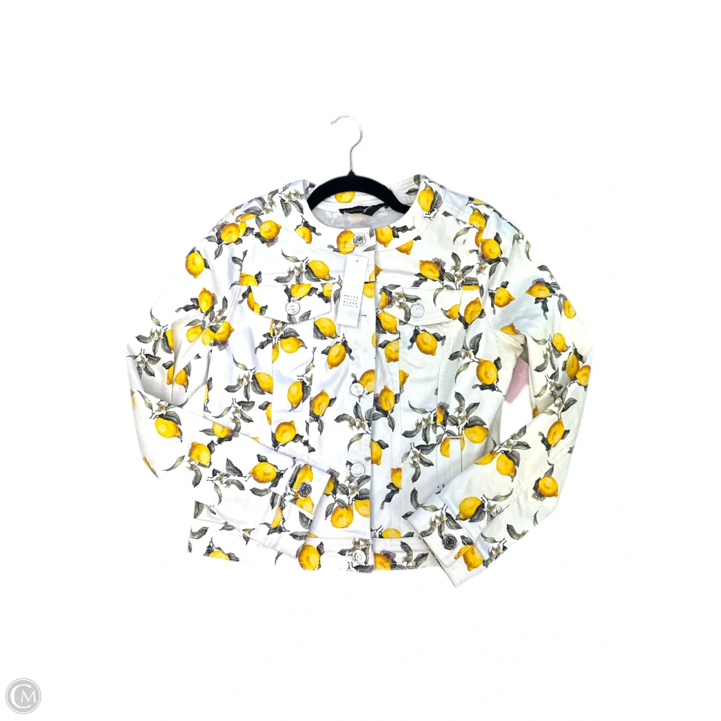 Jacket Denim By White House Black Market In White & Yellow, Size: Sp