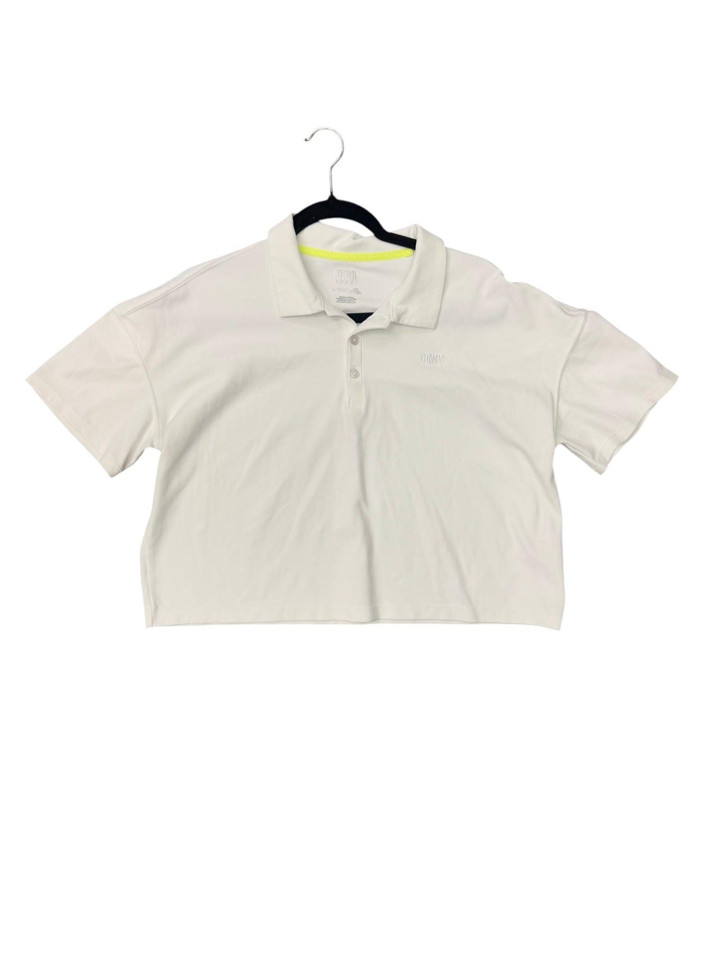 Athletic Top Short Sleeve By Dkny In White, Size: L