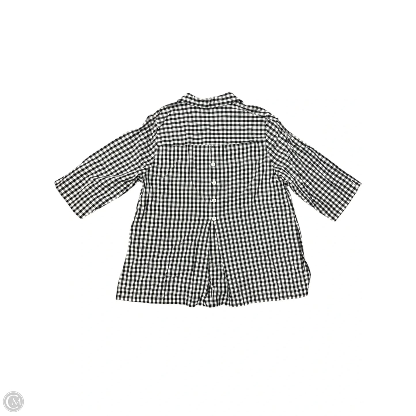 Top Long Sleeve By Zac And Rachel In Black & White, Size: 2x