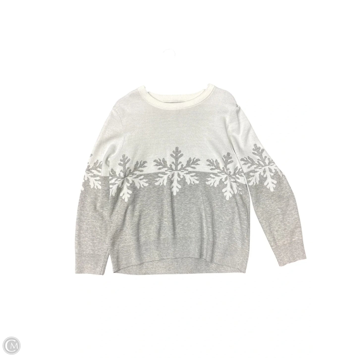 Sweater By Clothes Mentor In Cream & Grey, Size: 1x
