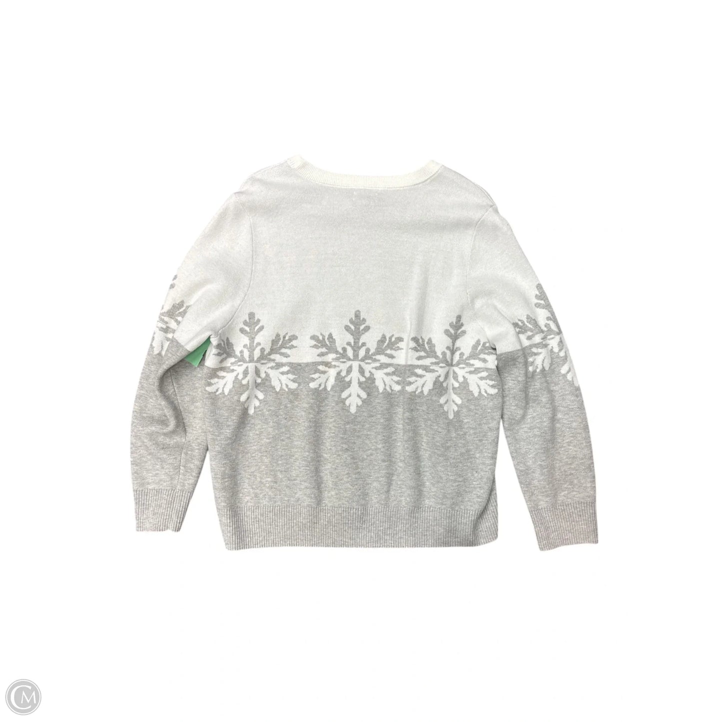 Sweater By Clothes Mentor In Cream & Grey, Size: 1x