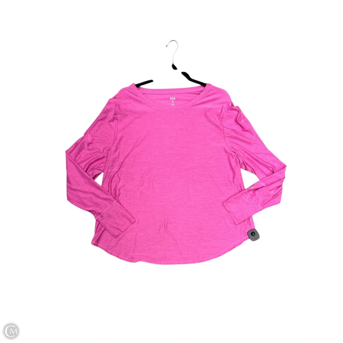 Athletic Top Long Sleeve Collar By Dsg Outerwear In Pink, Size: 2x