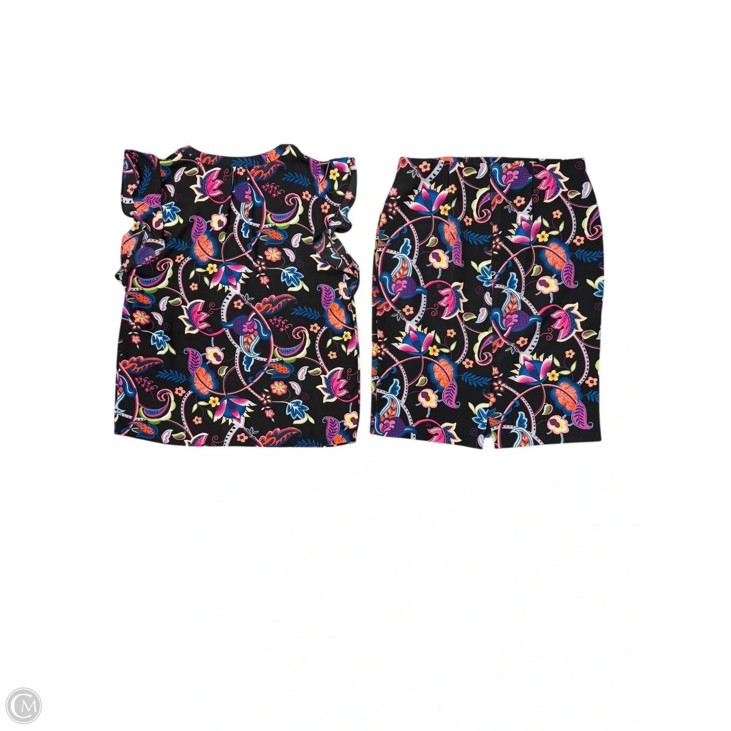 Skirt Set 2pc By Philosophy In Black & Pink, Size: 10
