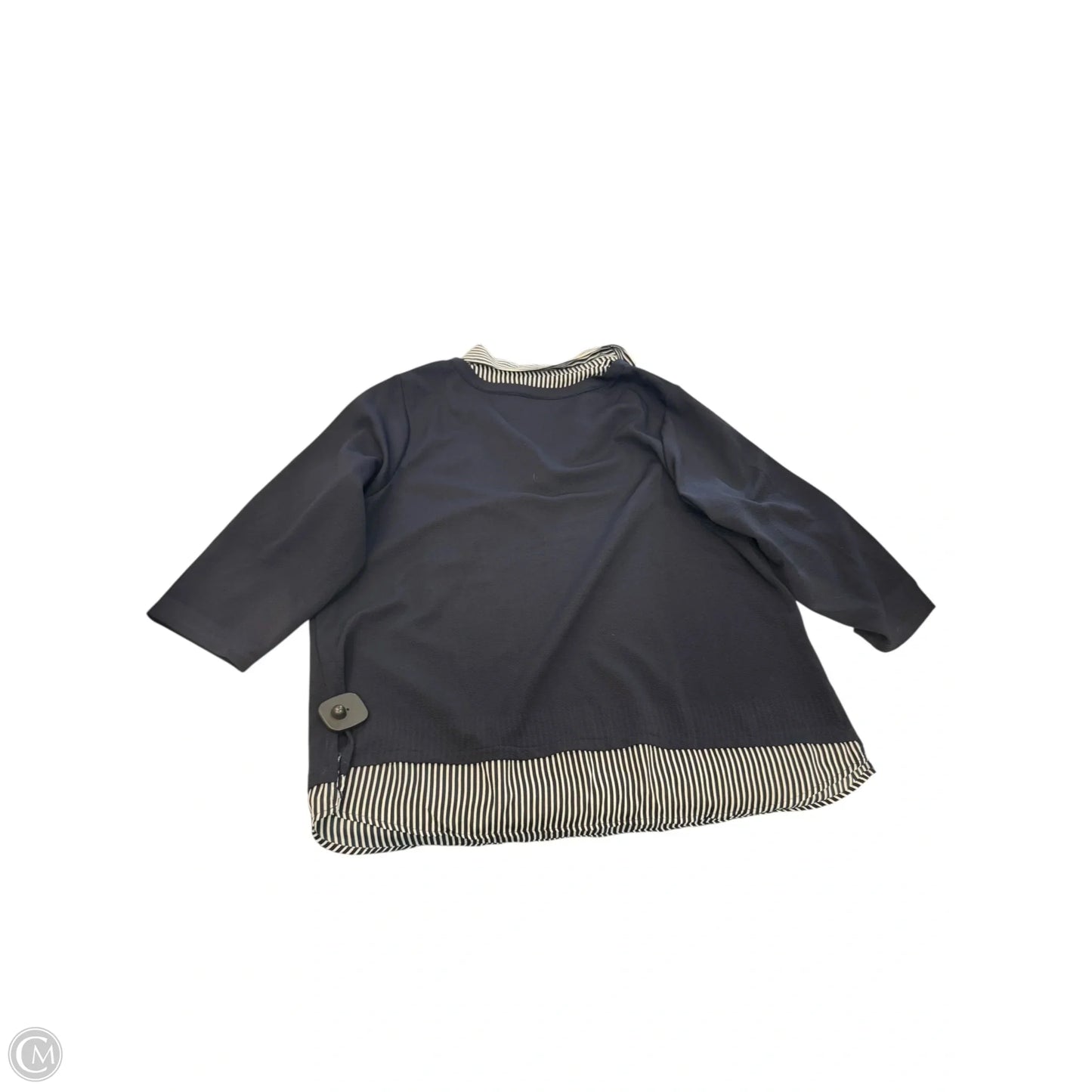 Top 3/4 Sleeve By Adrianna Papell In Navy, Size: 1x