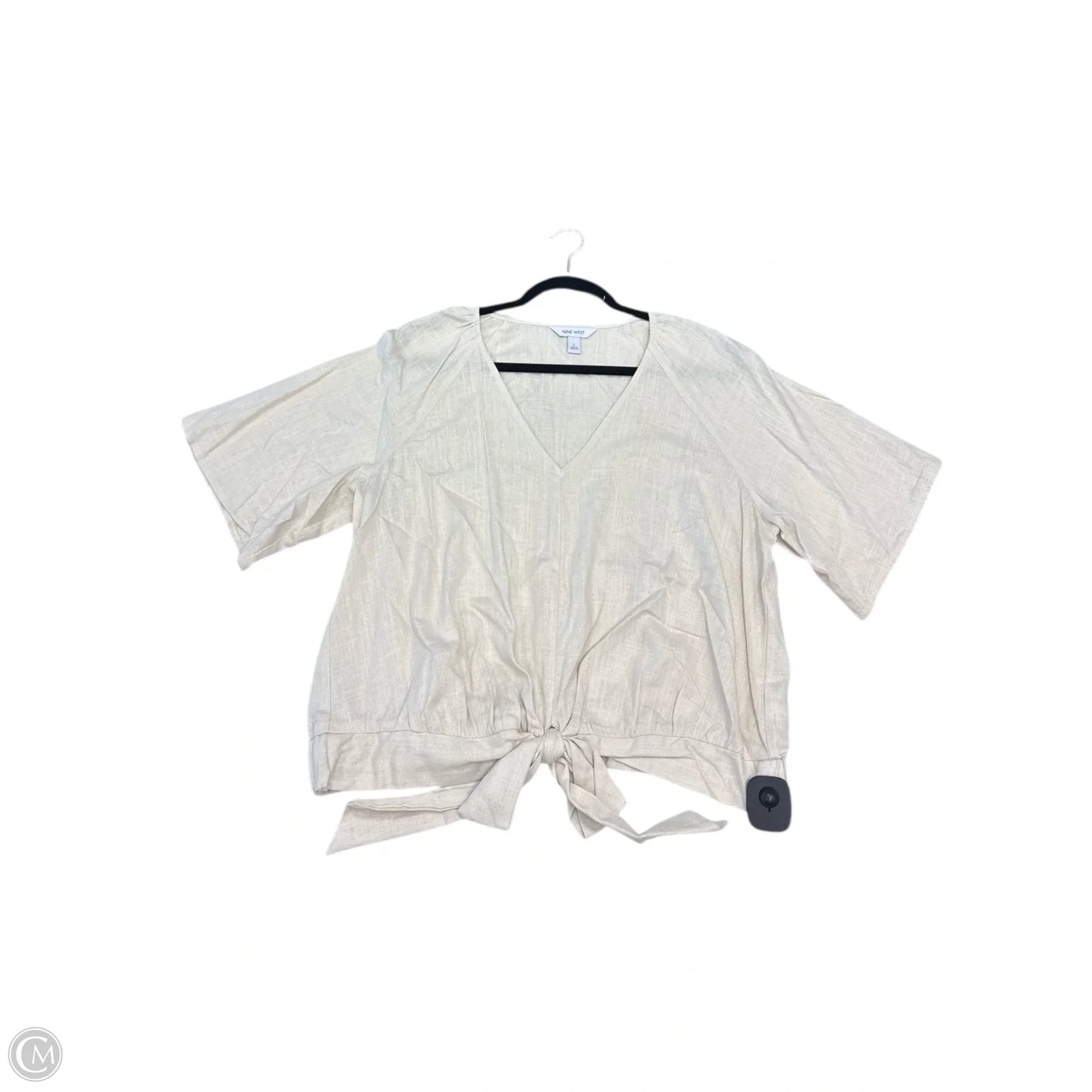 Top Short Sleeve By Nine West In White, Size: L