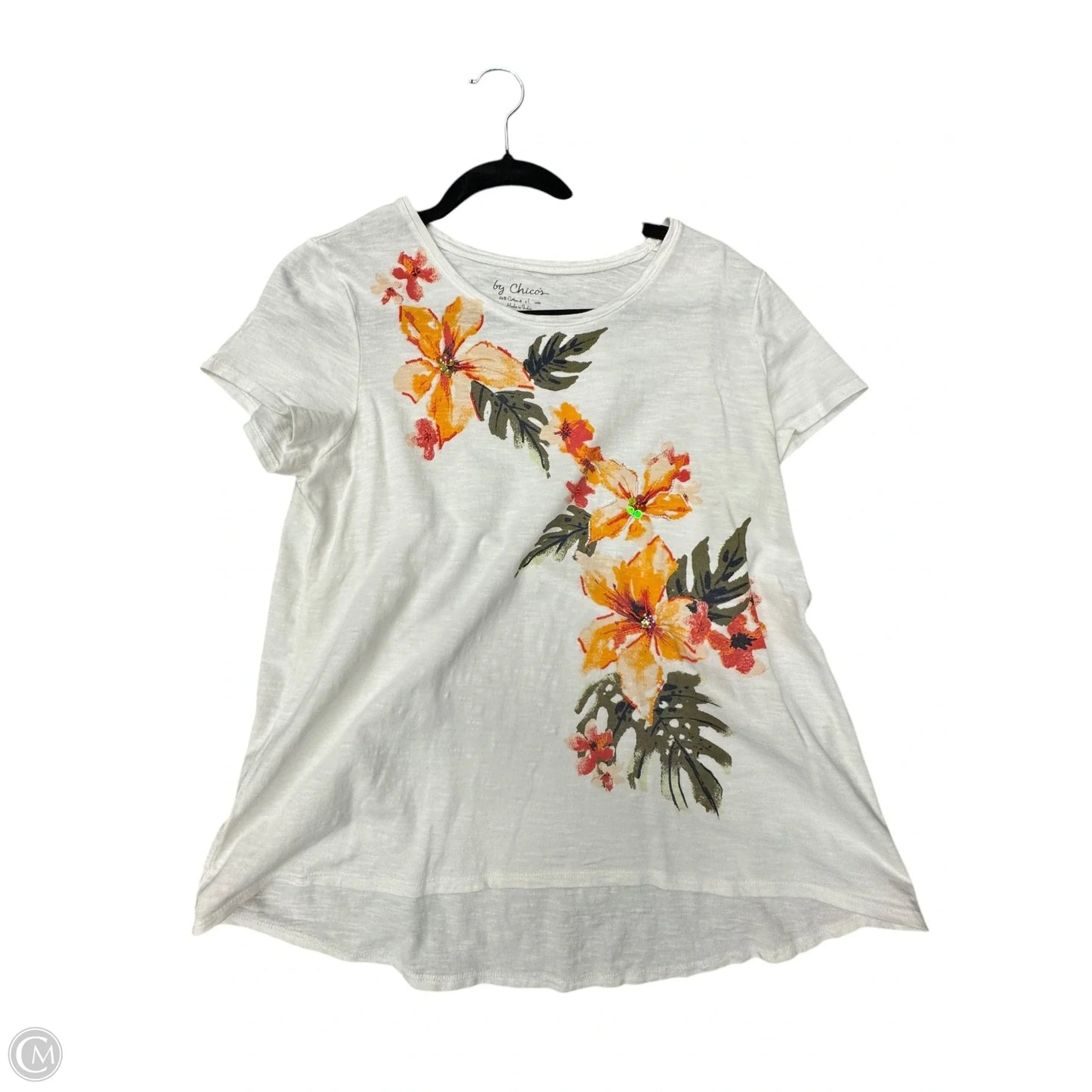 Top Short Sleeve By Chicos In White, Size: S