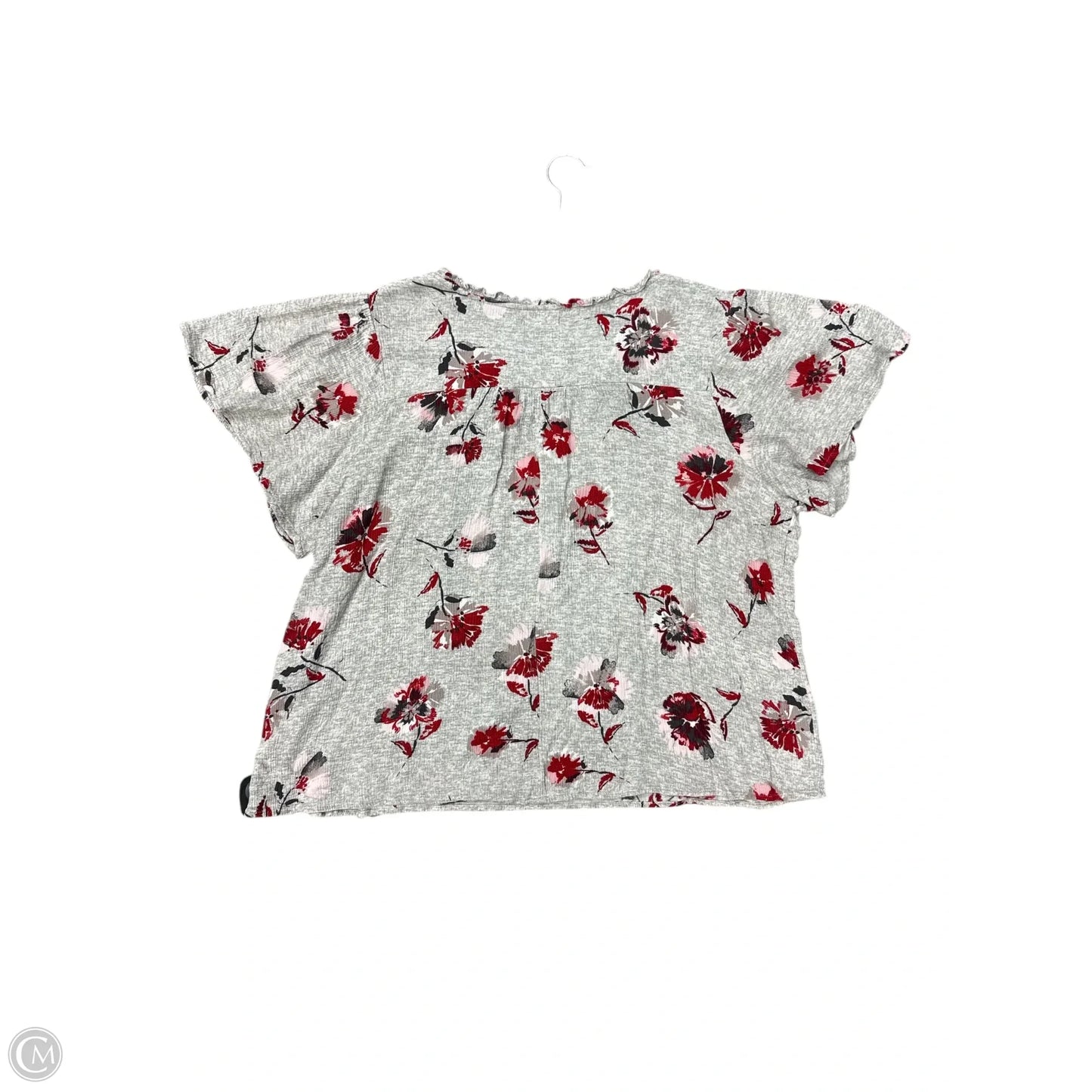 Top Short Sleeve By Maurices In Grey, Size: 2x