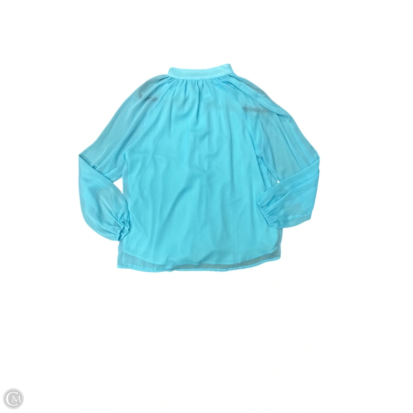 Blouse Long Sleeve By Pink Lily In Aqua, Size: M