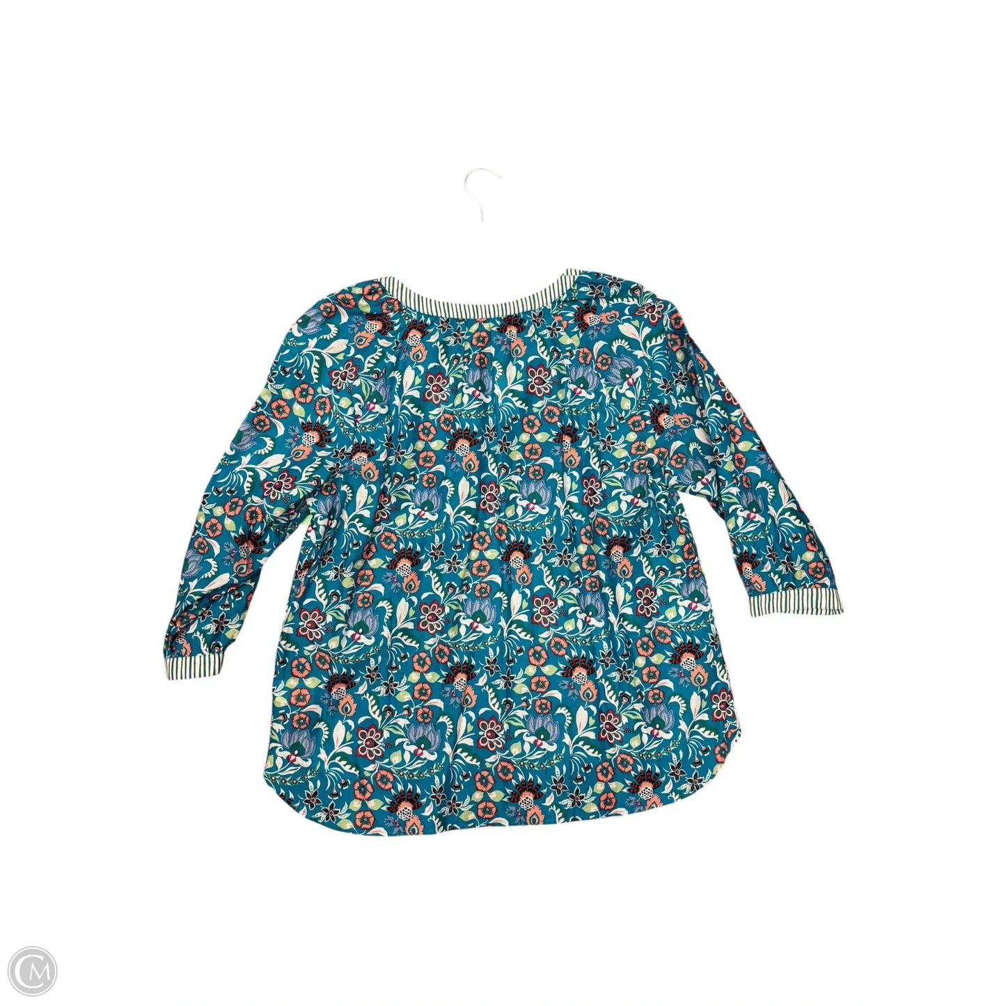 Top 3/4 Sleeve By Talbots In Blue, Size: L