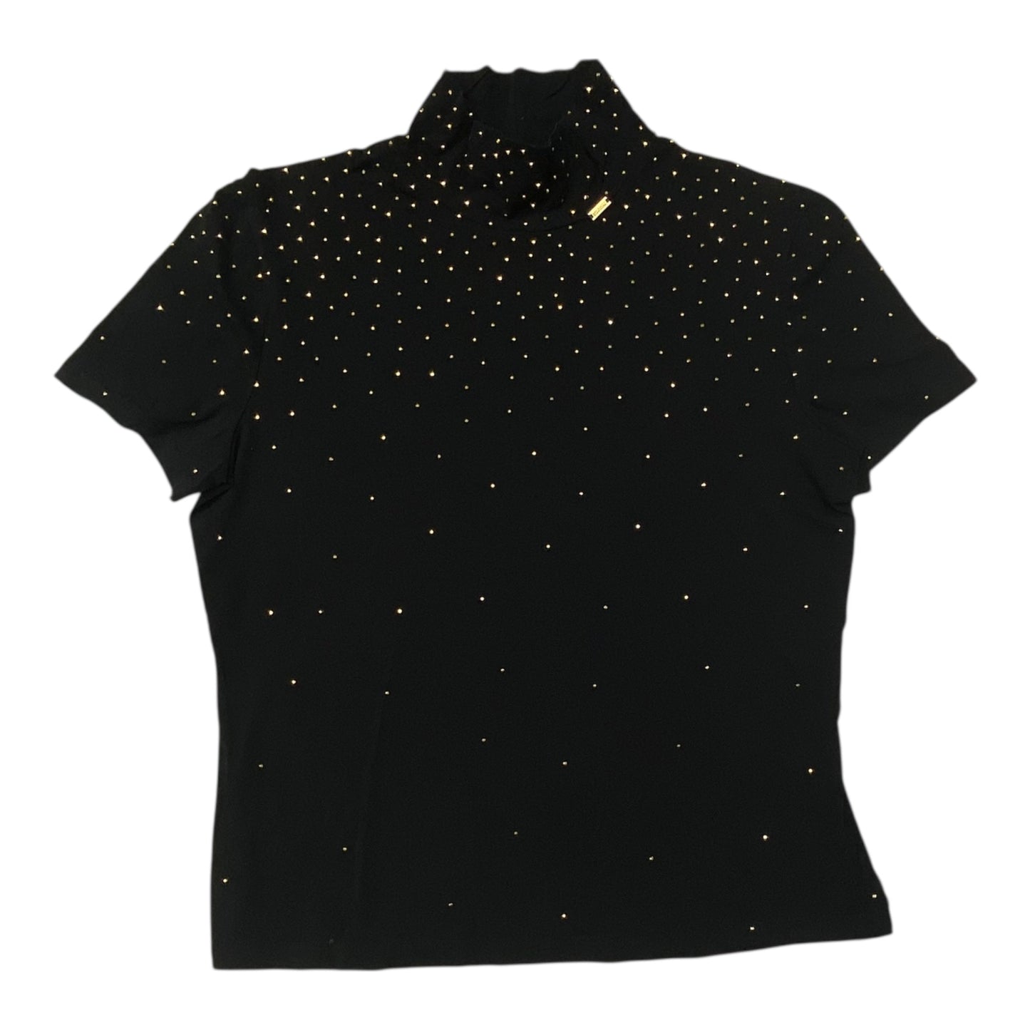 Top Ss Designer By St. John In Black & Gold, Size:M