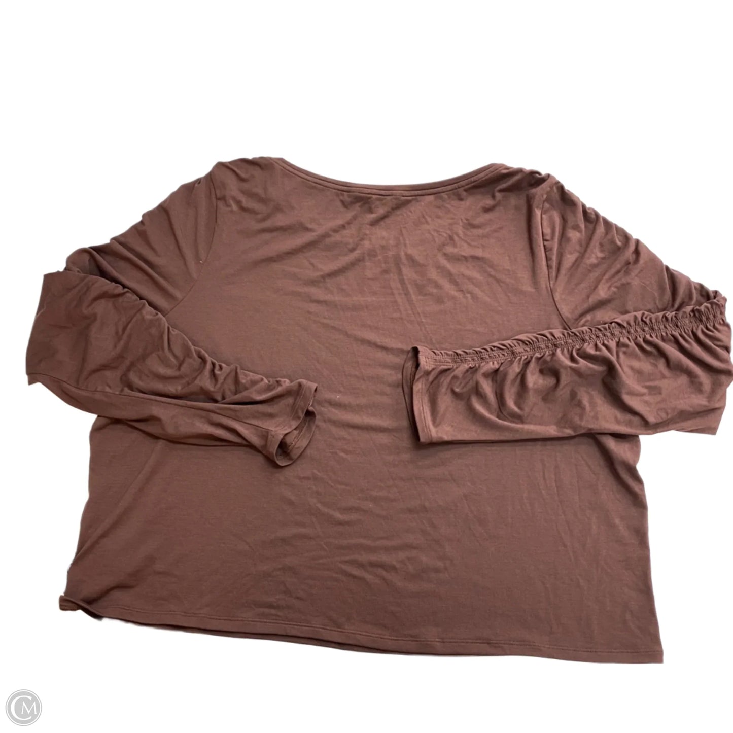 Athletic Top Long Sleeve Collar By Athleta In Brown, Size: 2x