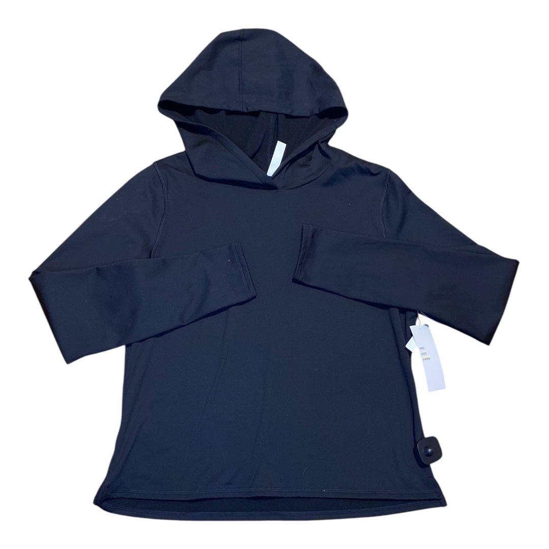 Athletic Top Long Sleeve Hoodie By Zella In Black, Size: L