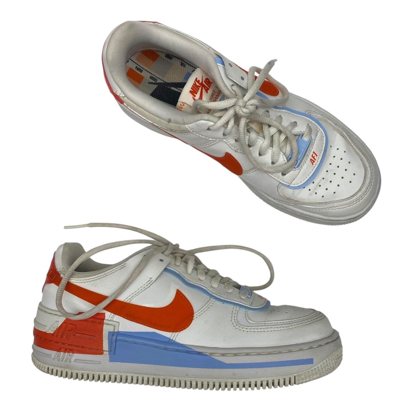 Shoes Sneakers By Nike In Orange & White, Size:8