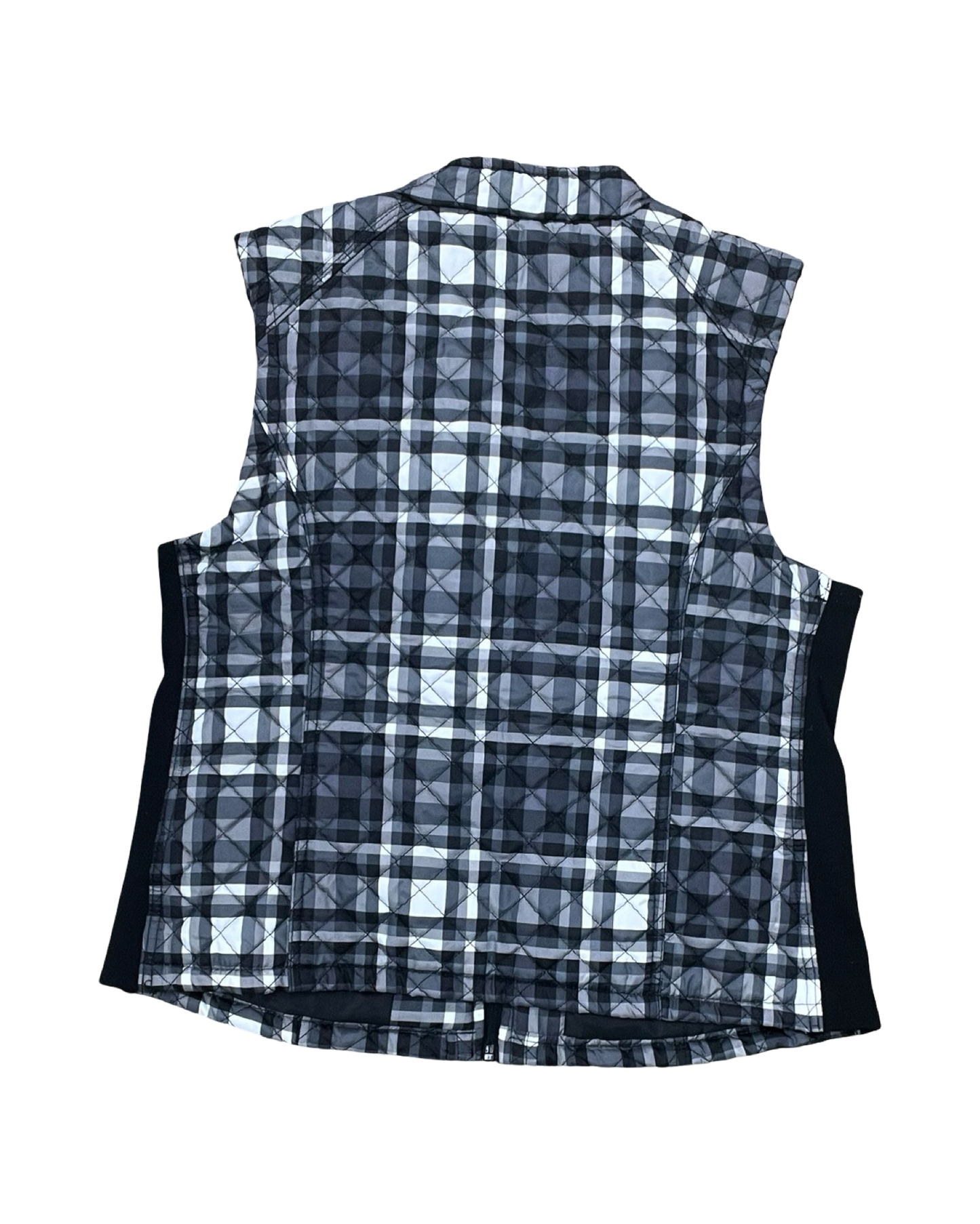 Vest Puffer & Quilted By Laura Scott In Black & White, Size:Xl