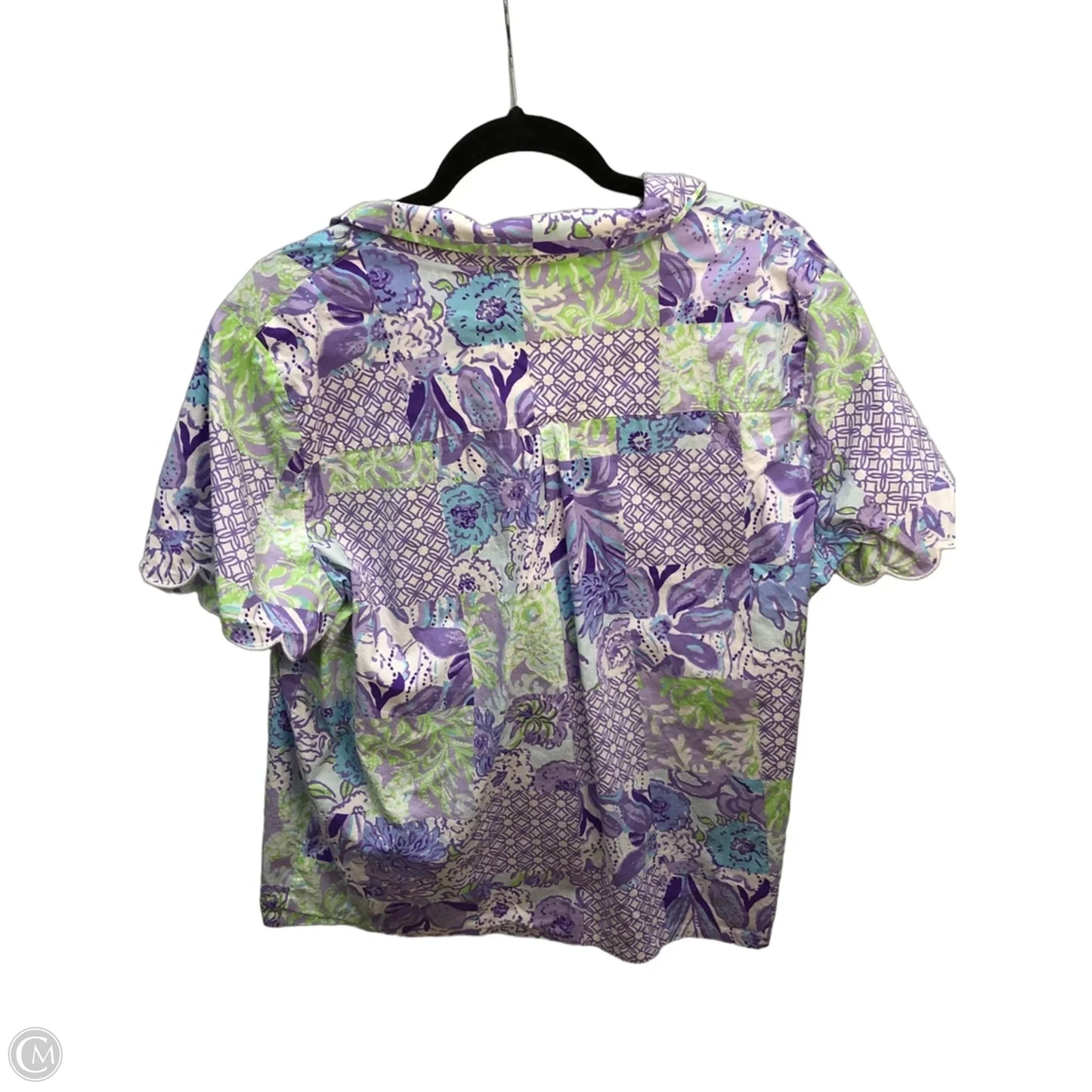 Top Short Sleeve Designer By Lilly Pulitzer In Purple, Size: Xl