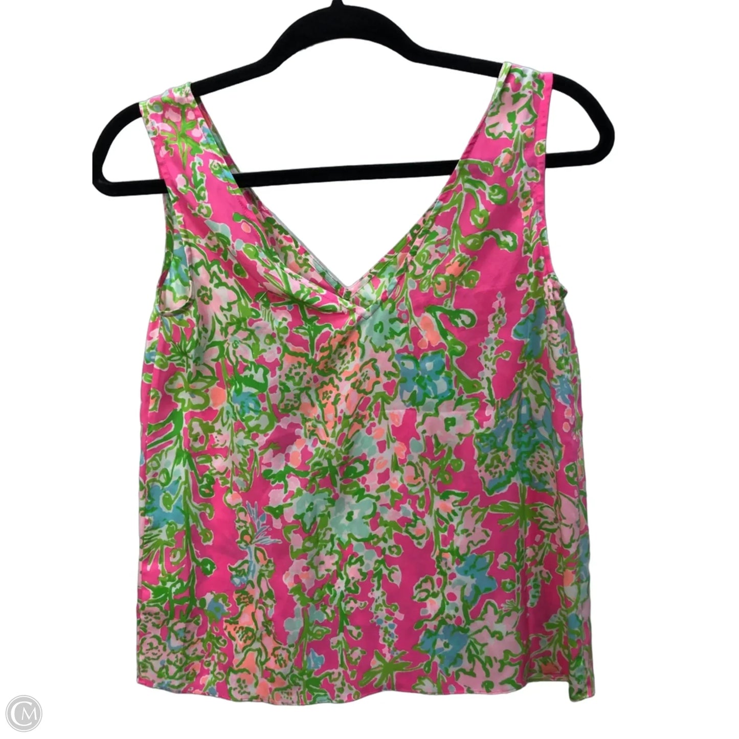 Blouse Designer By Lilly Pulitzer In Green & Pink, Size: Xxs