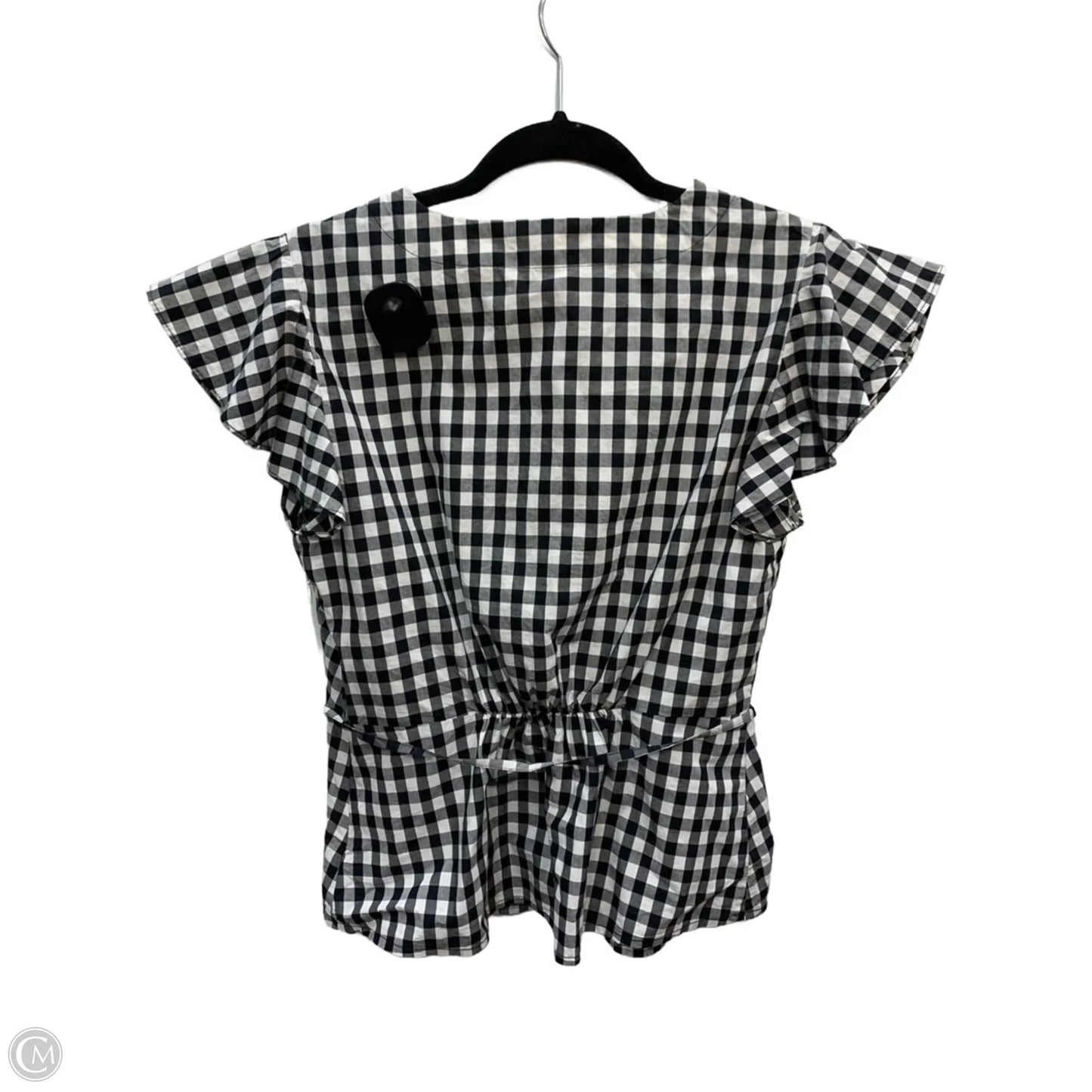 Blouse Short Sleeve By J. Crew In Checkered Pattern, Size: 4