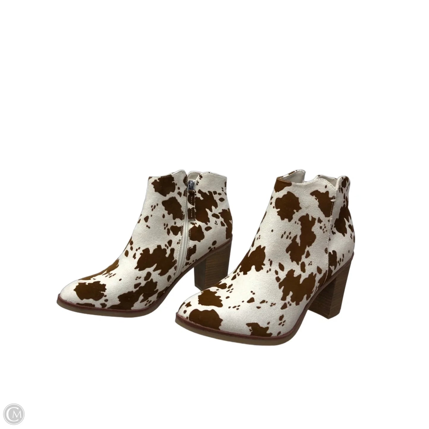 Boots Ankle Heels By Altard State In Animal Print, Size: 8.5