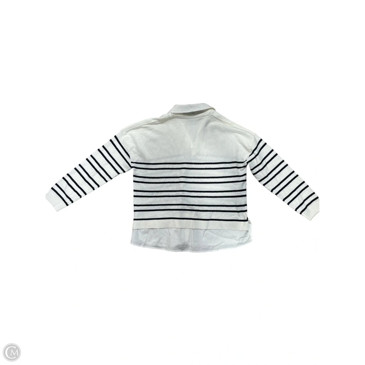 Blouse Long Sleeve By Adrianna Papell In Striped Pattern, Size: L