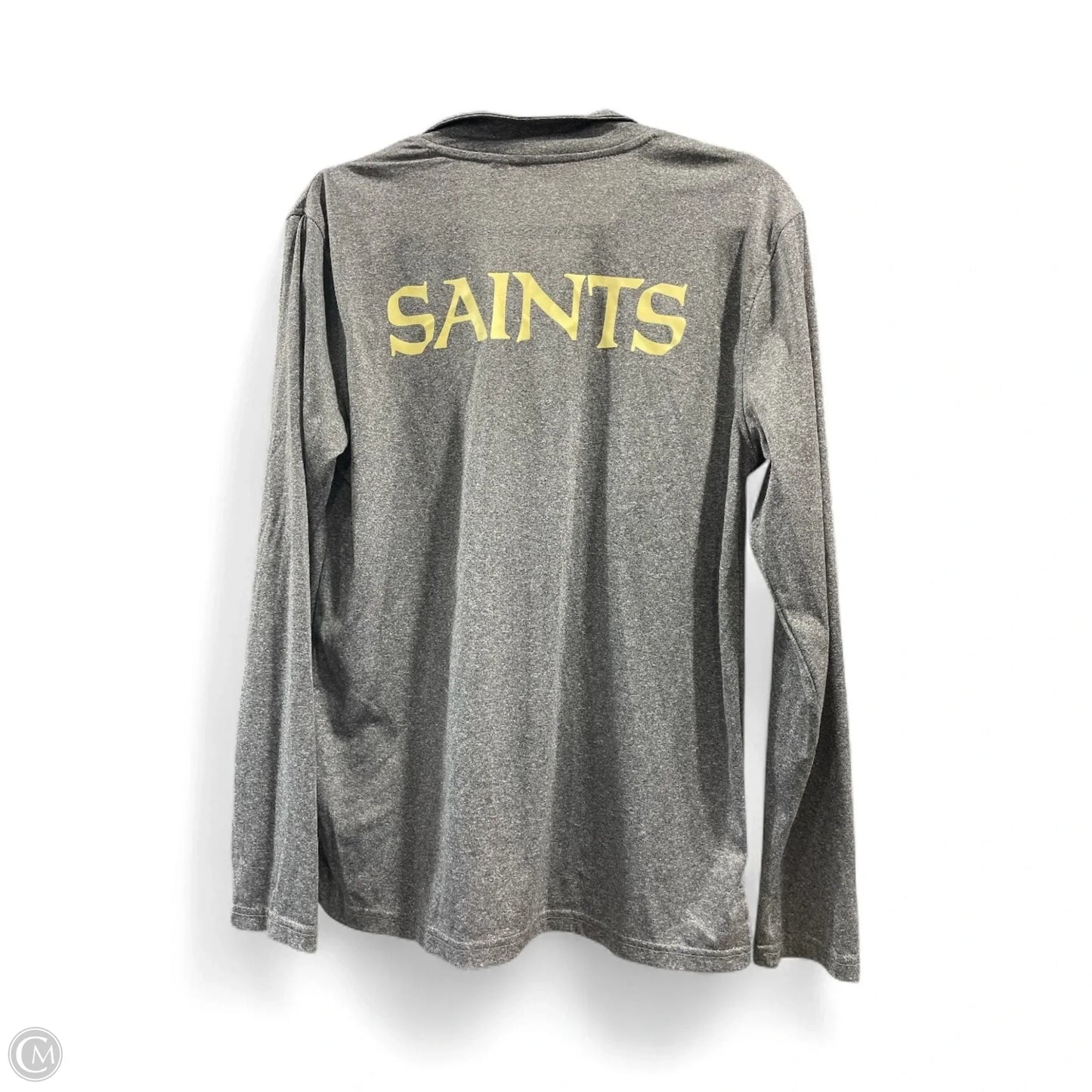 Athletic Top Long Sleeve Collar By Nfl In Grey, Size: S