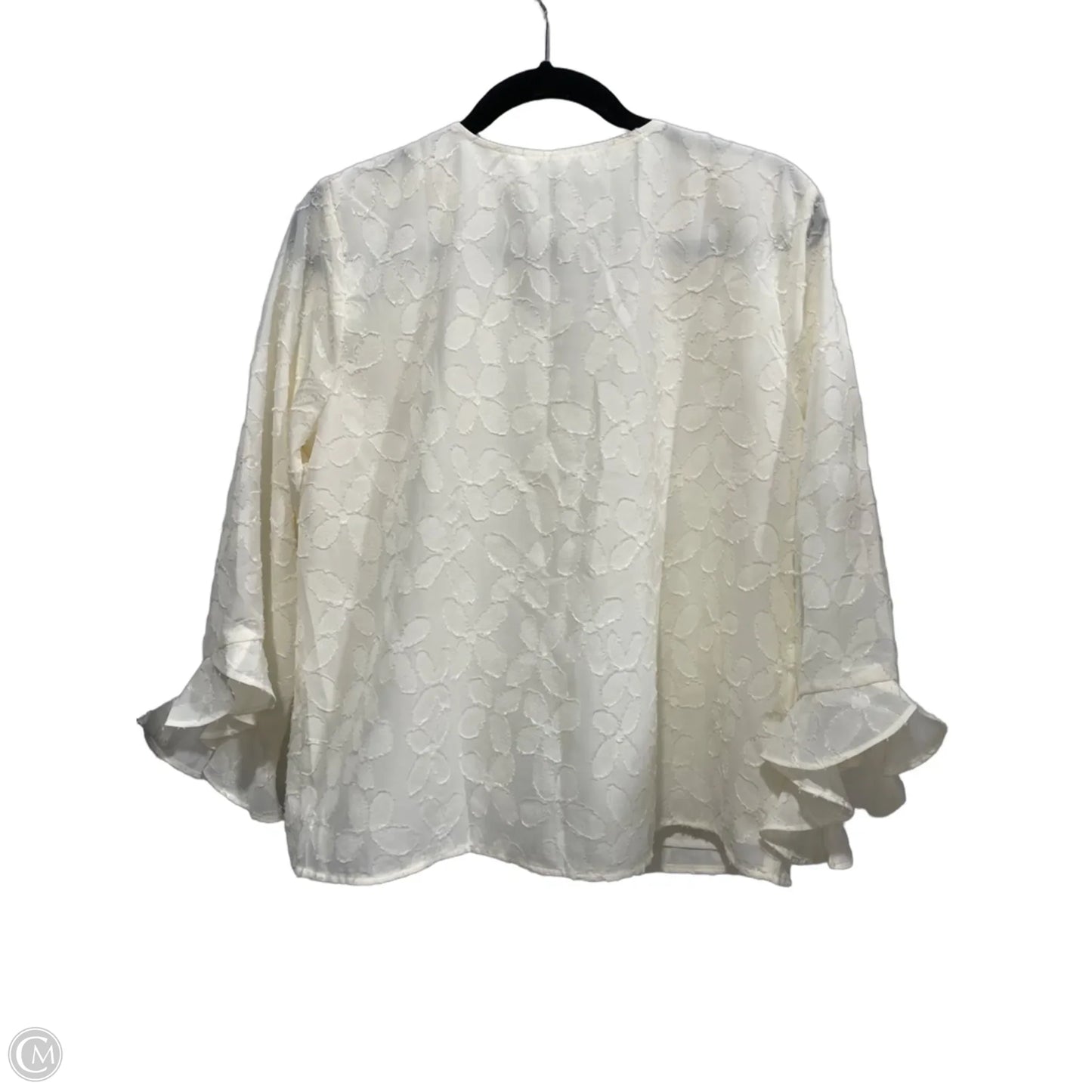 Blouse Long Sleeve By Loft In Ivory, Size: M