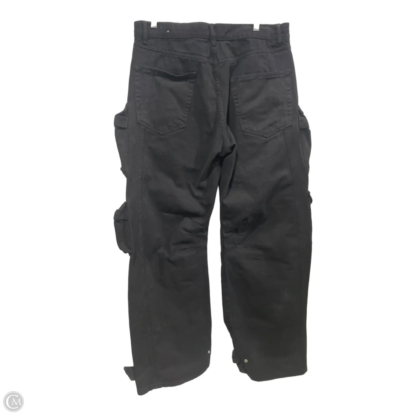 Jeans Wide Leg By Zara In Black Denim, Size: Xl