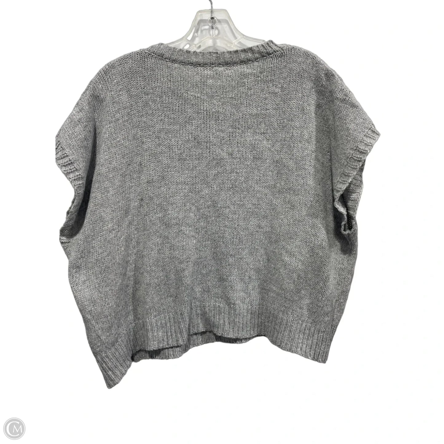 Top Sleeveless By Shein In Grey & White, Size: 2x