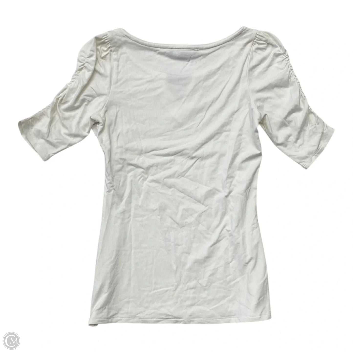 Top Short Sleeve By White House Black Market In Cream, Size: Xs