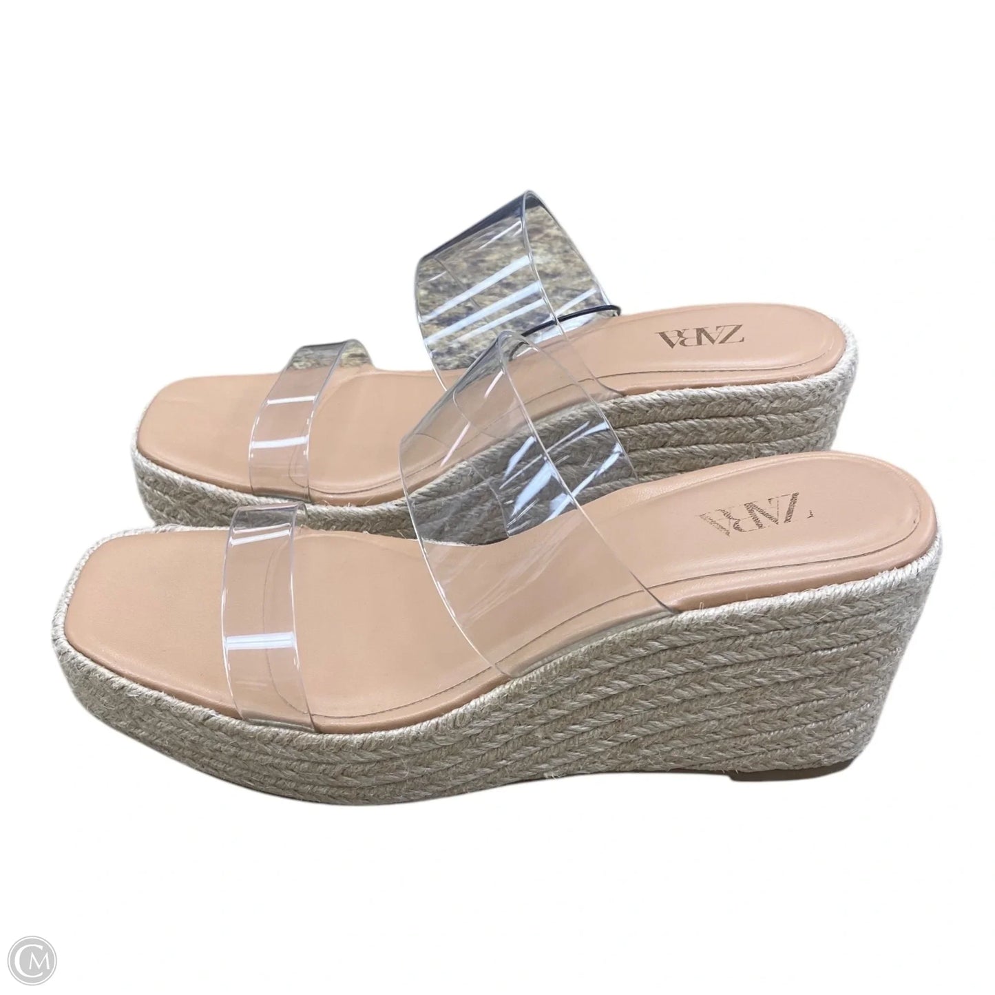 Sandals Heels Wedge By Zara In Tan, Size: 7.5