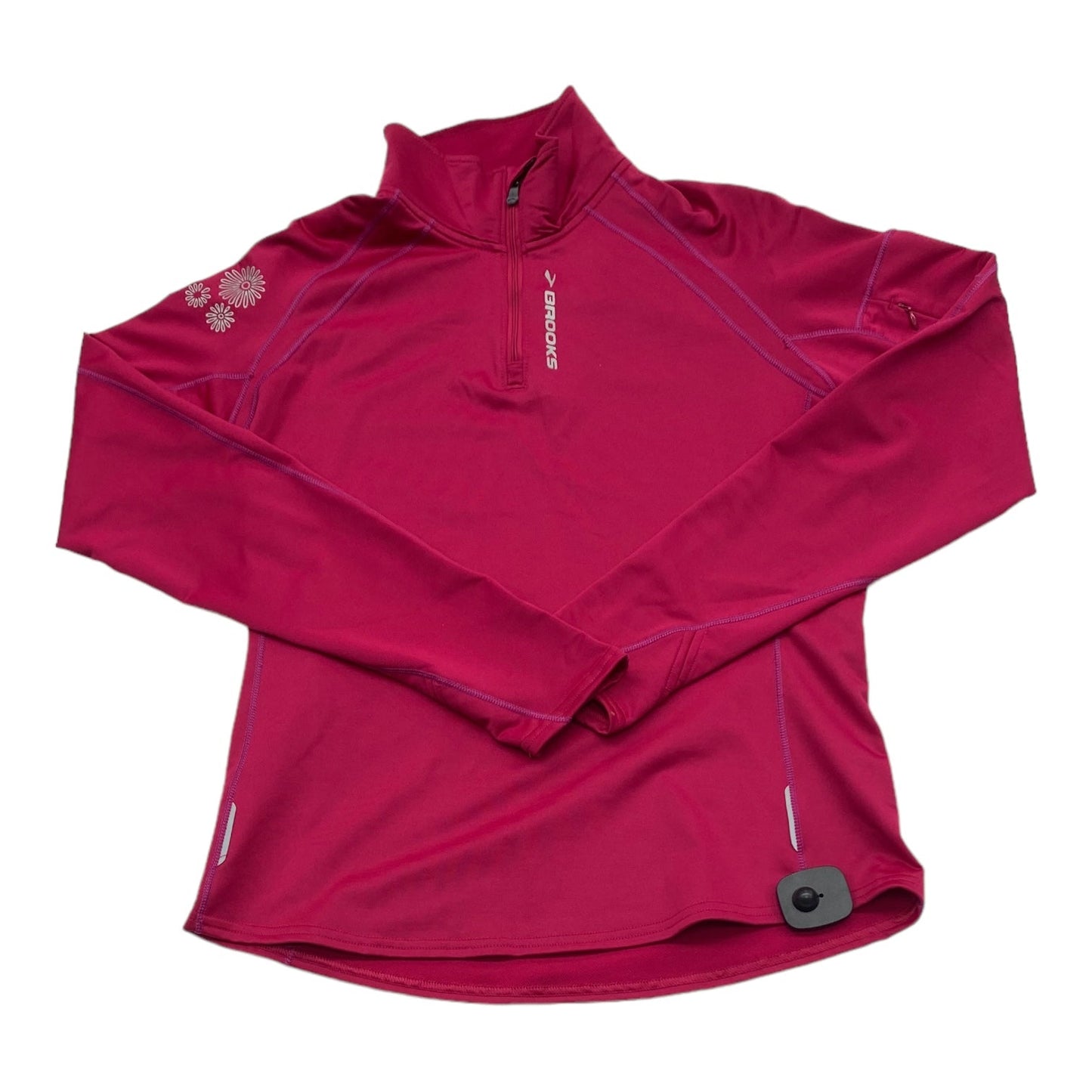 Athletic Top Long Sleeve Collar By Brooks Size: L
