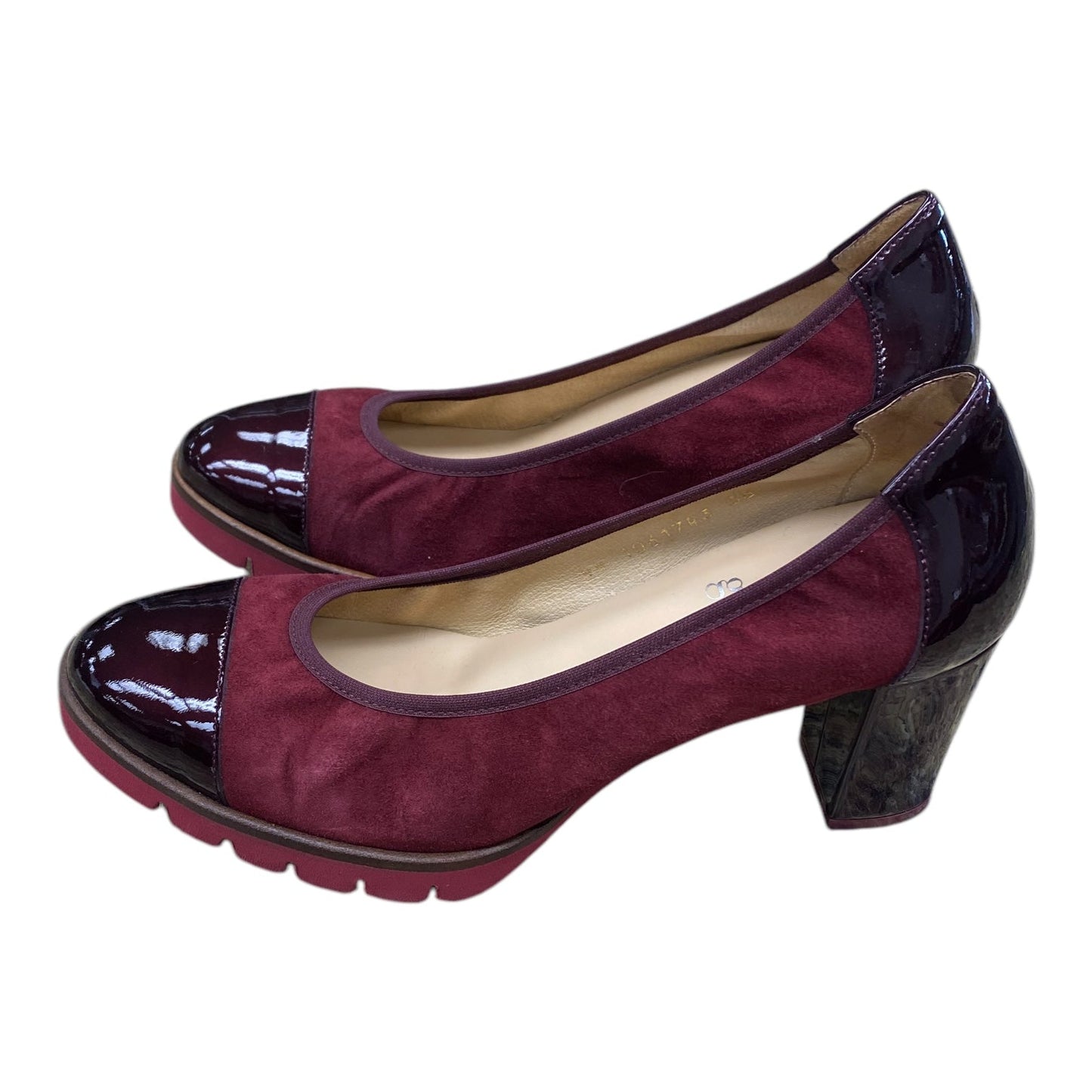 Shoes Heels Block By Gadea In Maroon, Size: 7.5