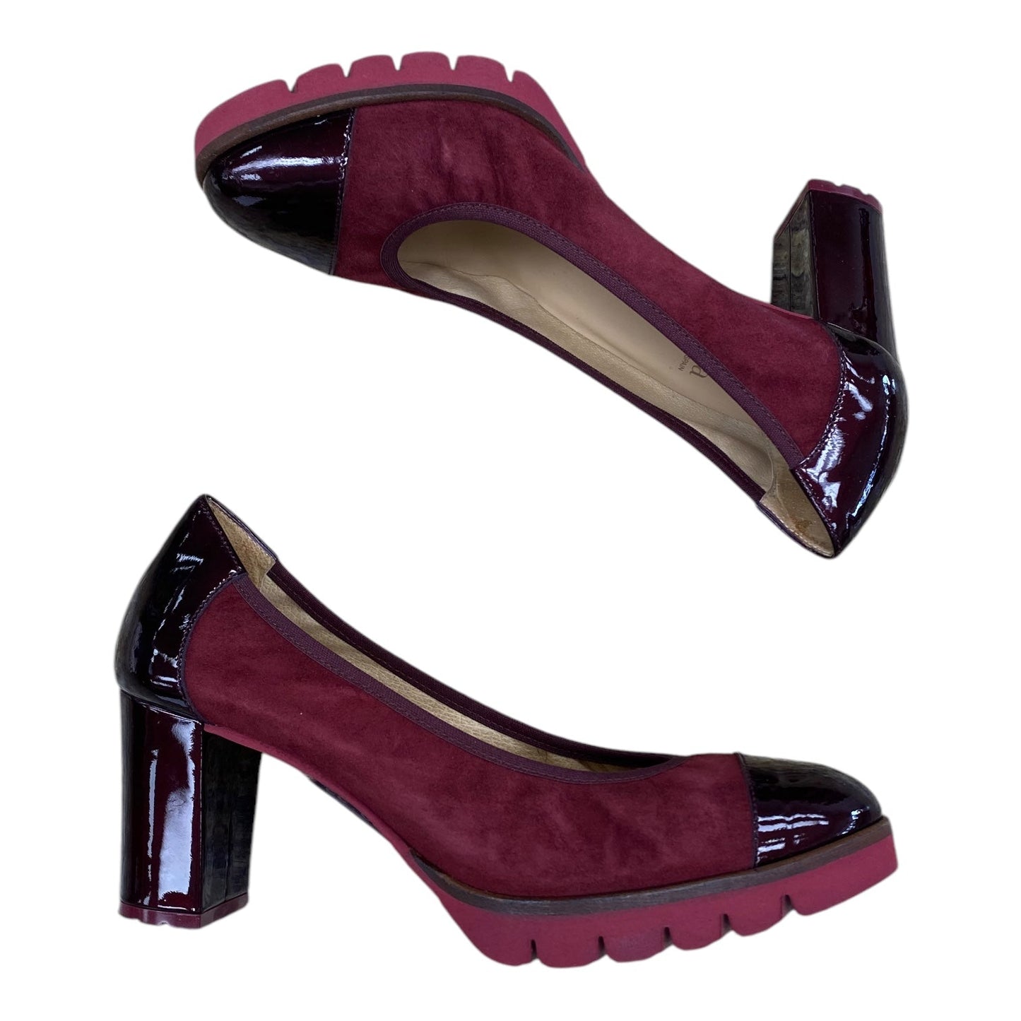 Shoes Heels Block By Gadea In Maroon, Size: 7.5