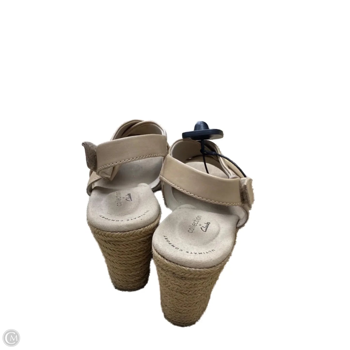 Sandals Heels Wedge By Clarks In Tan, Size: 9.5