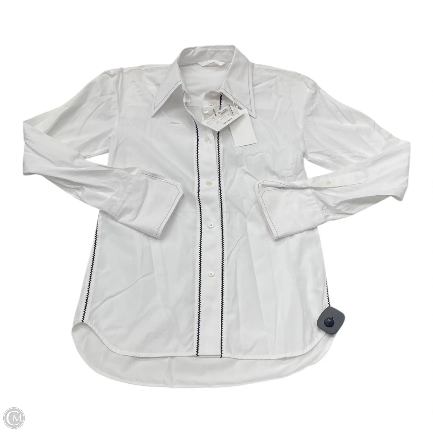 Top Long Sleeve Designer By Helmut Lang In White, Size: Xs