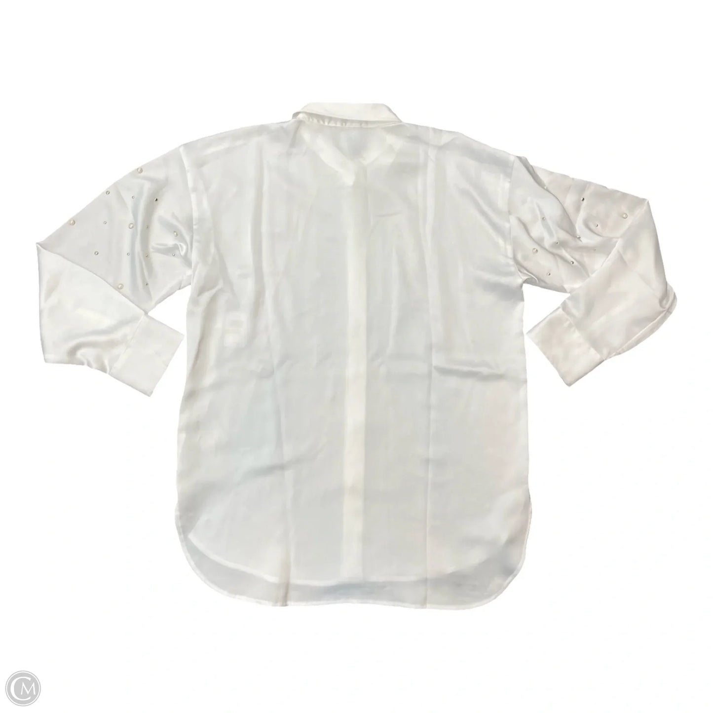 Top Long Sleeve Designer By Karl Lagerfeld In Gold & White, Size: S
