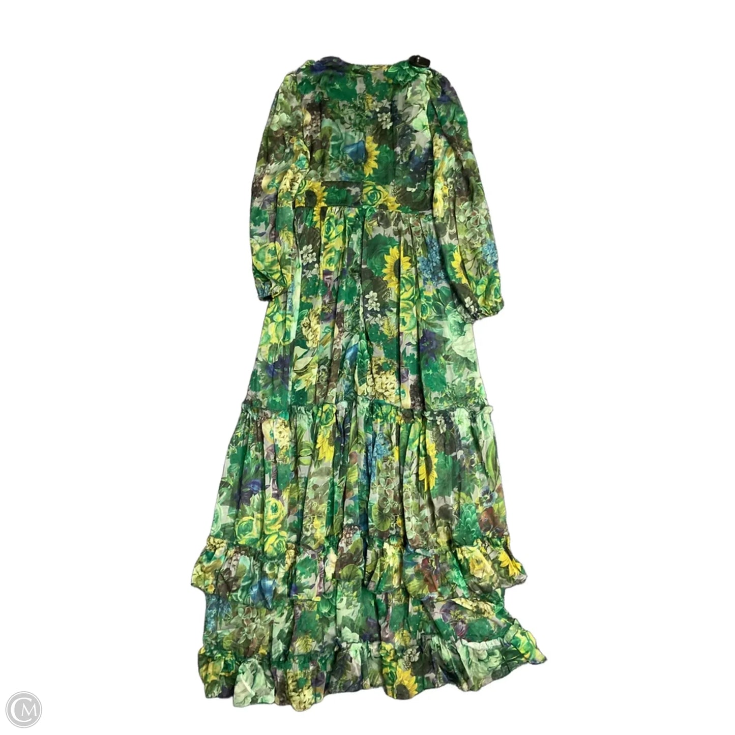 Dress Casual Maxi By Clothes Mentor In Green & Yellow, Size: S