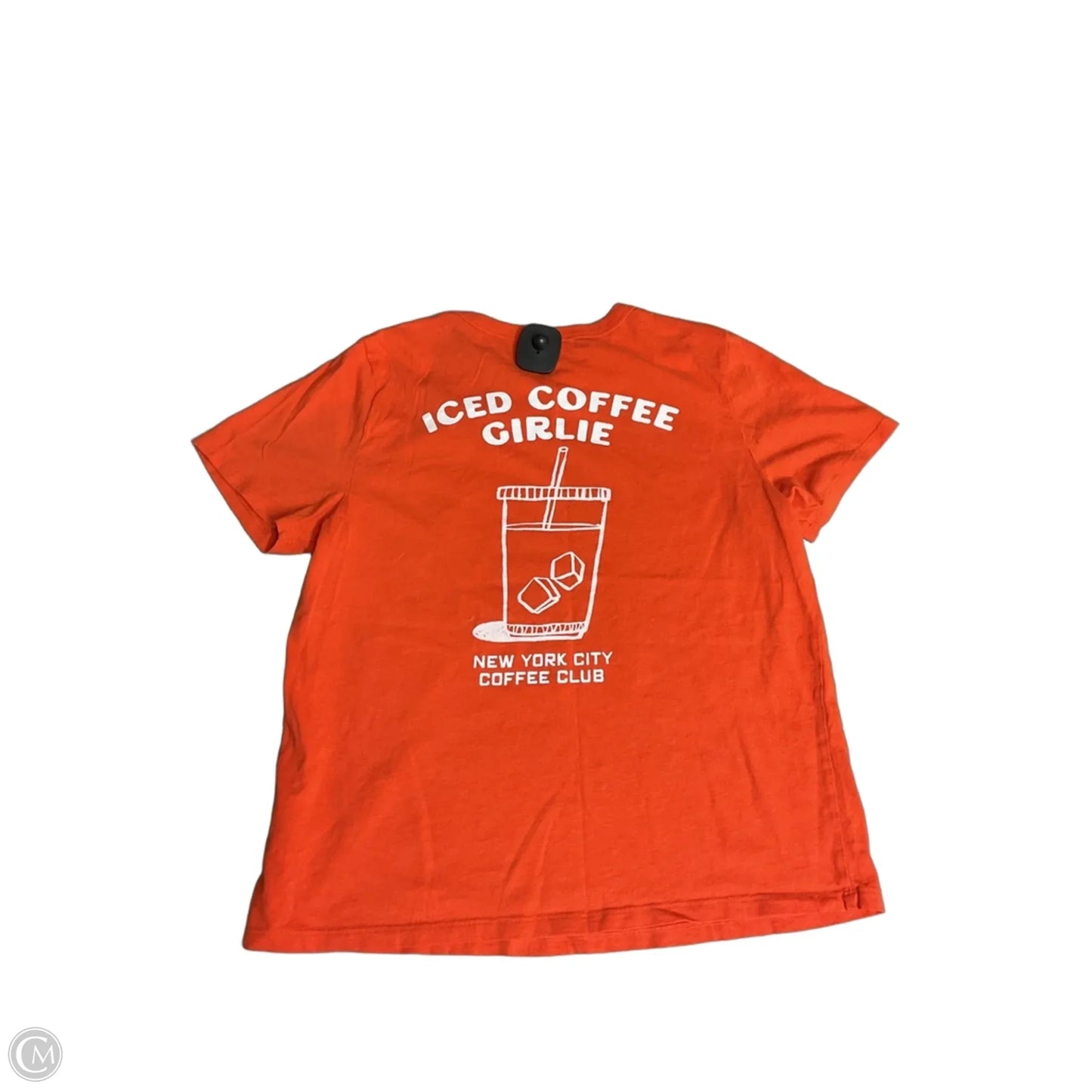 Top Short Sleeve Basic By Old Navy In Orange & White, Size: M