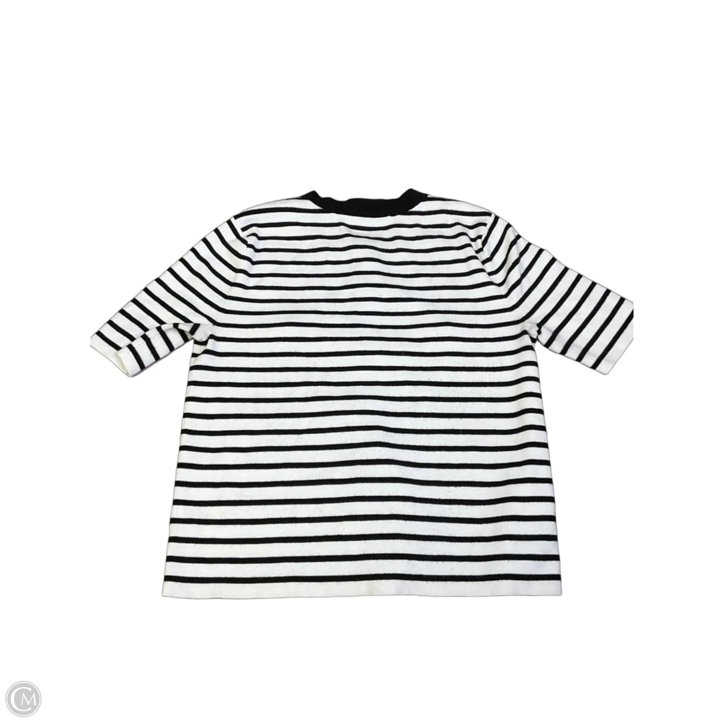 Top Short Sleeve By Loft In Blue & Cream, Size: S