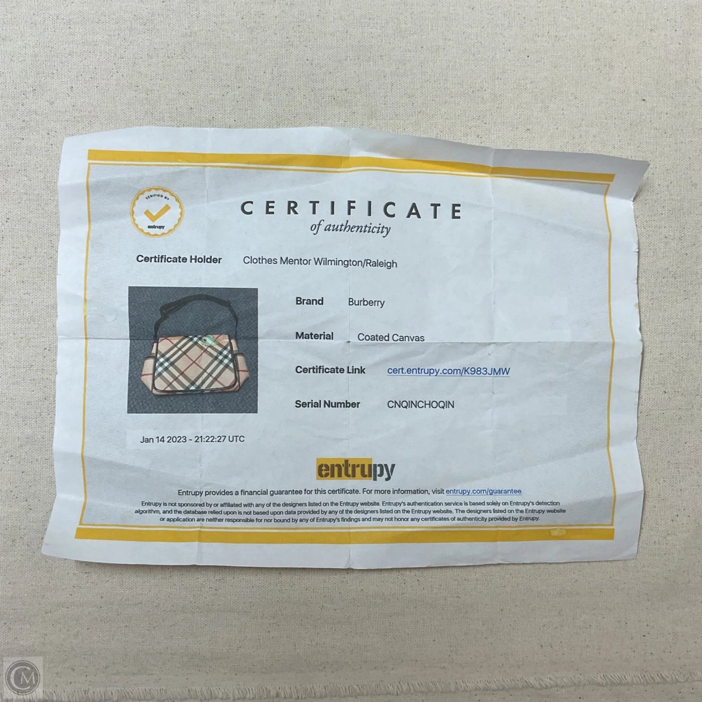 Laptop Bag Luxury Designer By Burberry, Size: Large