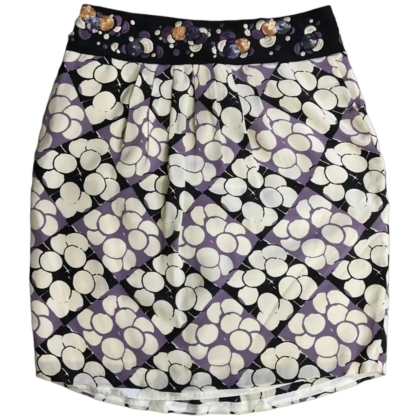 Skirt Midi By Floreat In Cream & Purple, Size: 10