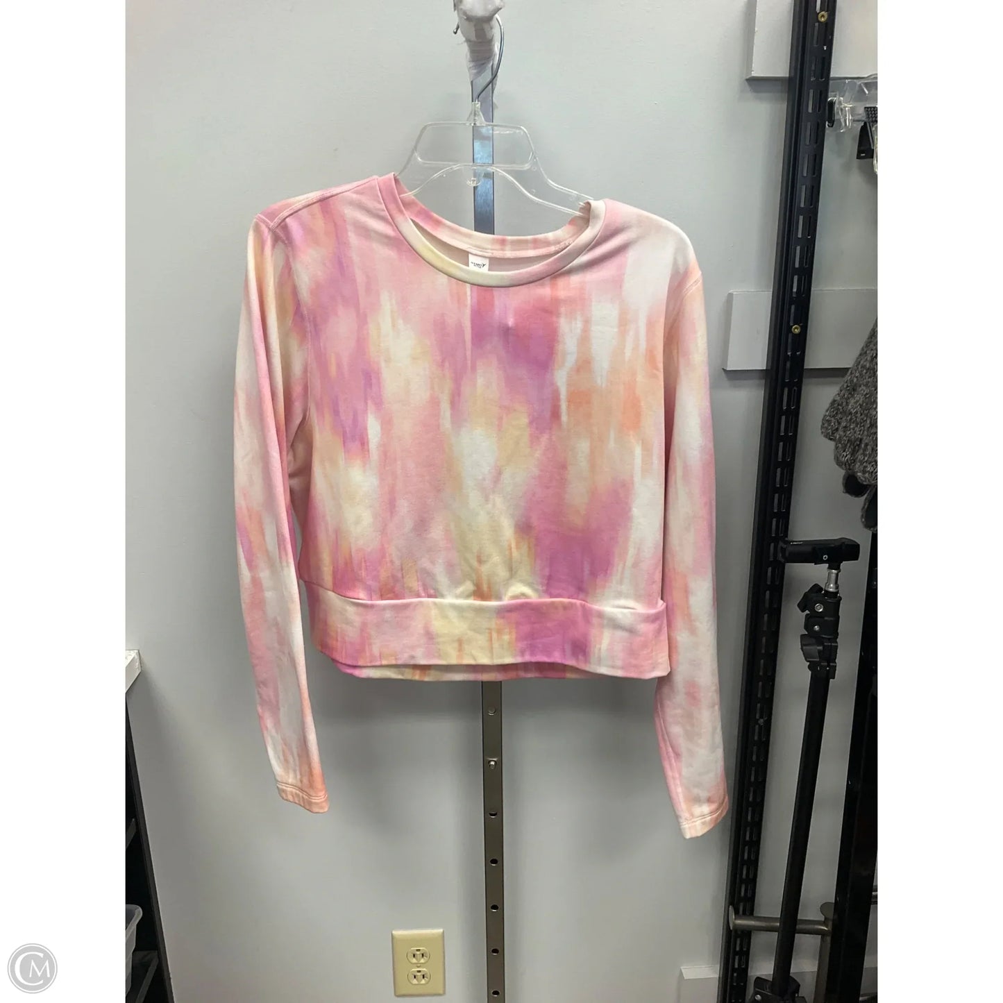 Athletic Top Long Sleeve Collar By Old Navy In Pink & Yellow, Size: Xl