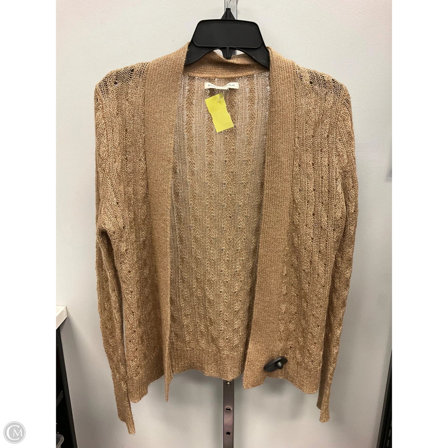 Sweater Cardigan By Banana Republic In Gold, Size: M